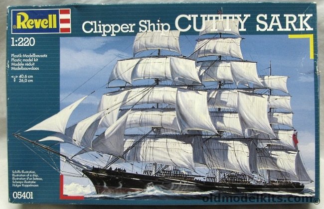 Revell 1/219 Cutty Sark Clipper Ship With Sails, 05401 plastic model kit